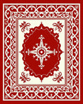 Classic Red Vintage Geometric Medallion Rug