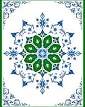 Emerald Blue Starburst Medallion Rug