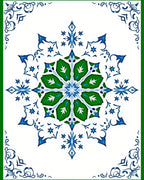 Emerald Blue Starburst Medallion Rug