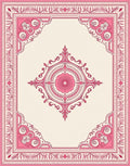 Ornate Rose Pink Medallion Border Rug