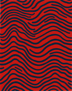 Crimson Navy Wave Lines Rug
