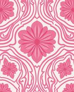 Pink Floral Art Nouveau Rug