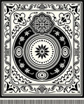 Black Cream Medallion Intricate Artwork Rug