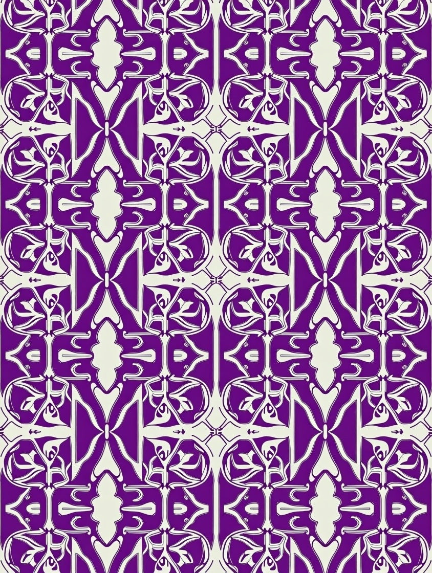 Elegant Amethyst Art Nouveau Floral Rug
