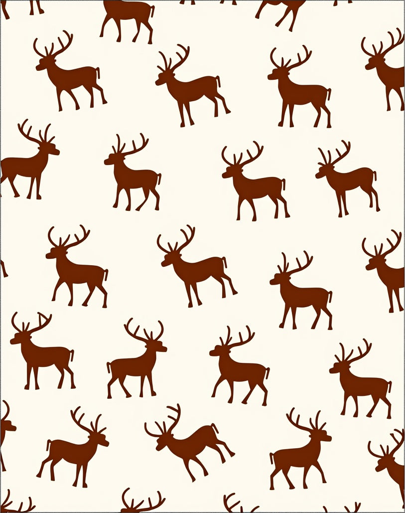 Brown Deer Silhouette Cream Background Rug
