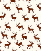 Brown Deer Silhouette Cream Background Rug
