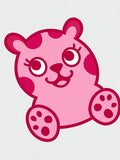 Pink Polka Dot Bear Illustration Rug