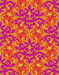 Vivid Magenta Yellow Floral Damask Rug