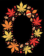 Autumn Maple Leaf Acorn Garland Rug