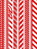 Bold Red Geometric Stripe Medley Rug