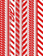 Bold Red Geometric Stripe Medley Rug