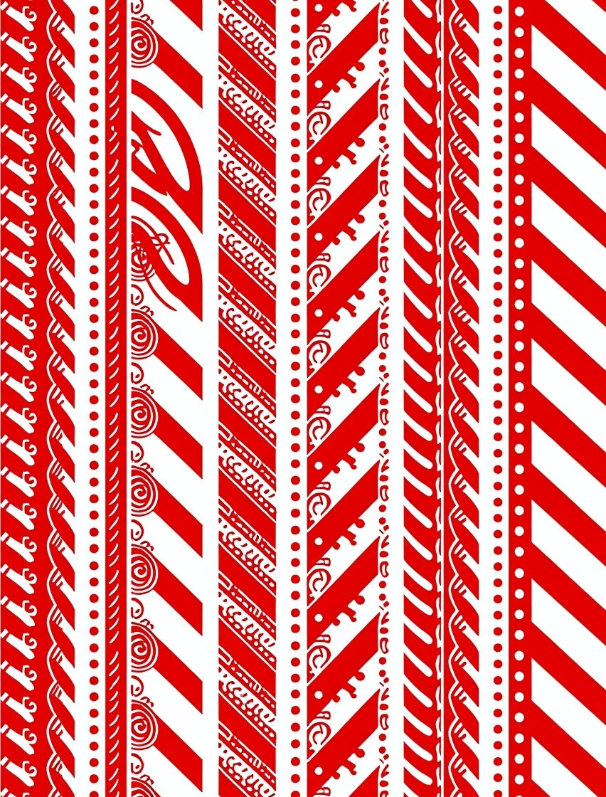 Bold Red Geometric Stripe Medley Rug