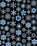 Winter Sky Blue Snowflake Collage Rug