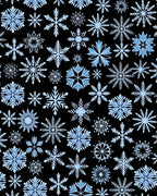 Winter Sky Blue Snowflake Collage Rug