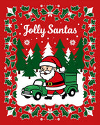 Christmas Santa Truck Holly Border Rug