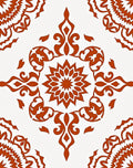 Orange Floral Medallion Symmetry Rug
