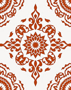 Orange Floral Medallion Symmetry Rug