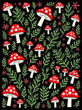 Whimsical Red Mushroom Foliage Rug
