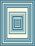 Ocean Blue Concentric Squares Rug