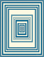 Ocean Blue Concentric Squares Rug