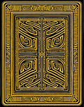 Golden Black Abstract Maze Rug