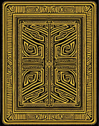 Golden Black Abstract Maze Rug