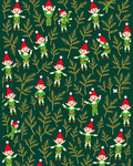 Green Elf Evergreen Whimsical Winter Scene Rug