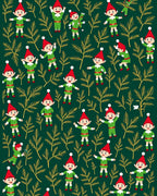 Green Elf Evergreen Whimsical Winter Scene Rug