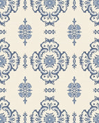 Blue Ivory Classic Floral Medallion Rug