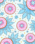Pink Frosty Donut Snowflake Accents Rug