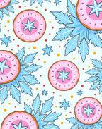 Pink Frosty Donut Snowflake Accents Rug