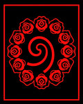 Bold Red Rose Swirl Mandala Rug