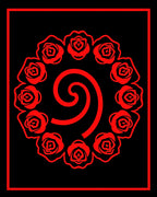 Bold Red Rose Swirl Mandala Rug