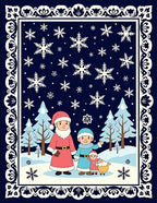 Festive Santa Snow Globe Winter Scene Rug