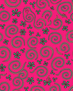 Hot Pink Swirls and Starbursts Rug