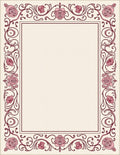 Vintage Pink Rose Scroll Border Rug
