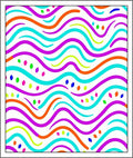 Vibrant Colorful Wavy Stripe Scatter Rug