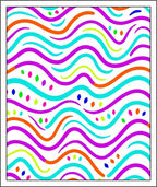 Vibrant Colorful Wavy Stripe Scatter Rug