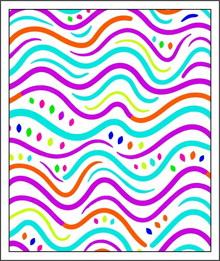 Vibrant Colorful Wavy Stripe Scatter Rug