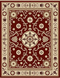 Deep Red Ornamental Bloom Rug