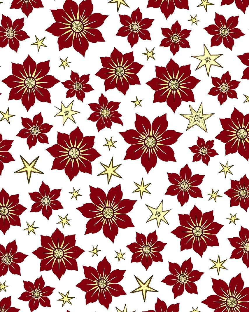 Crimson Flower Starry Medallion Rug