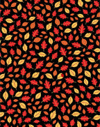 Red Orange Yellow Fall Leaf Scatter Rug