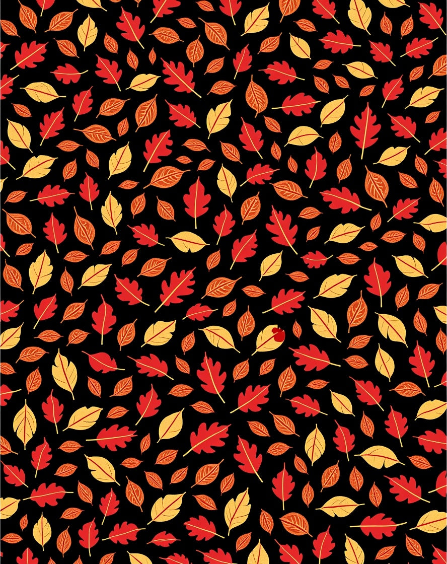 Red Orange Yellow Fall Leaf Scatter Rug