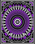 Vibrant Purple Black Floral Medallion Rug