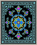 Bold Black Floral Medallion Rug