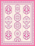 Crimson Floral Medallion Stripe Rug