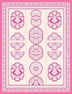 Crimson Floral Medallion Stripe Rug