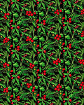 Vibrant Red Berry Leaf Garland Rug