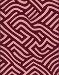 Deep Red Pink Interlocking Maze Rug