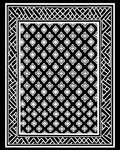 Black White Geometric Quatrefoil Border Rug